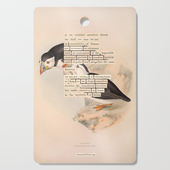 Bird Divinations: Puffin (about: almanacofbirds.org) Cutting Board Gallery Image 1