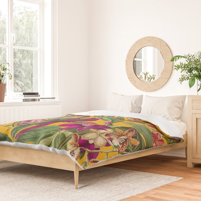 Snake Princess Tropical Jungle Vibes Multicolor Yellow Duvet Cover Gallery Image 2