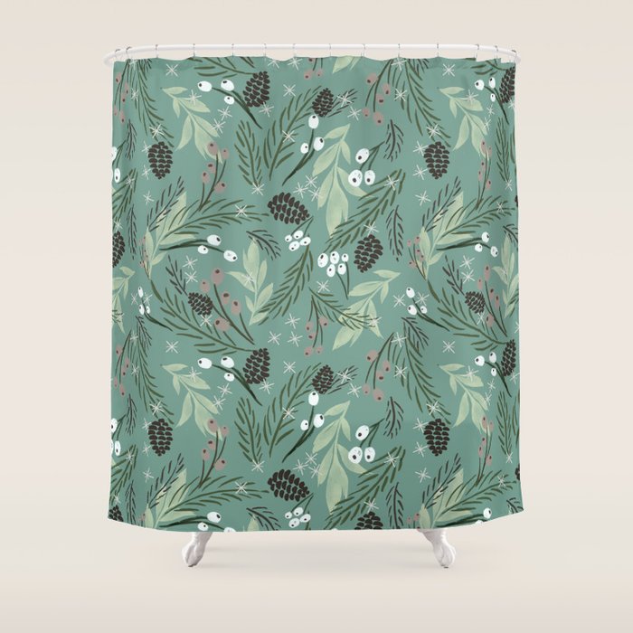 Christmas Foliage  - Pine Shower Curtain Gallery Image 1