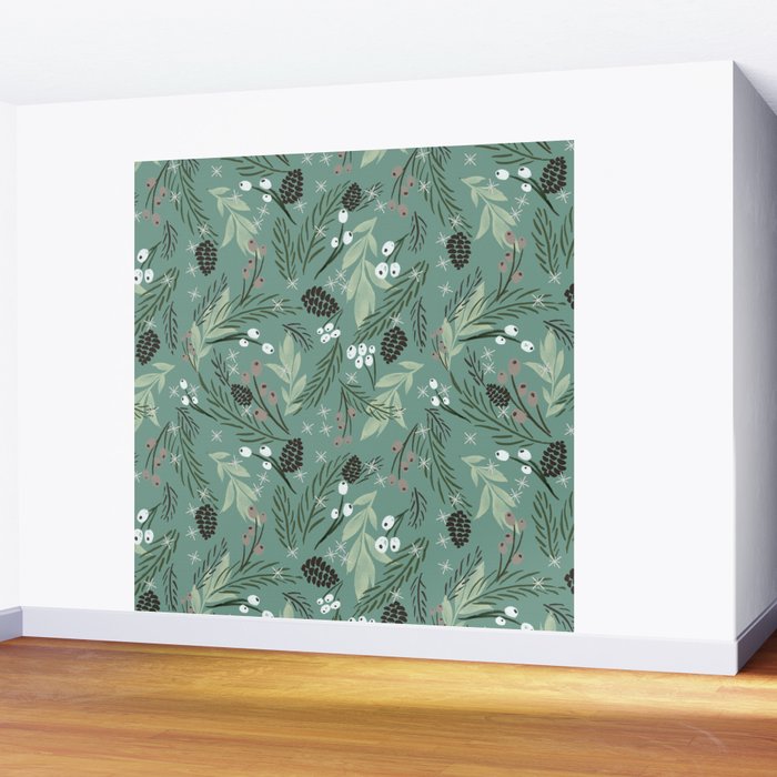 Christmas Foliage  - Pine Wall Mural Gallery Image 2