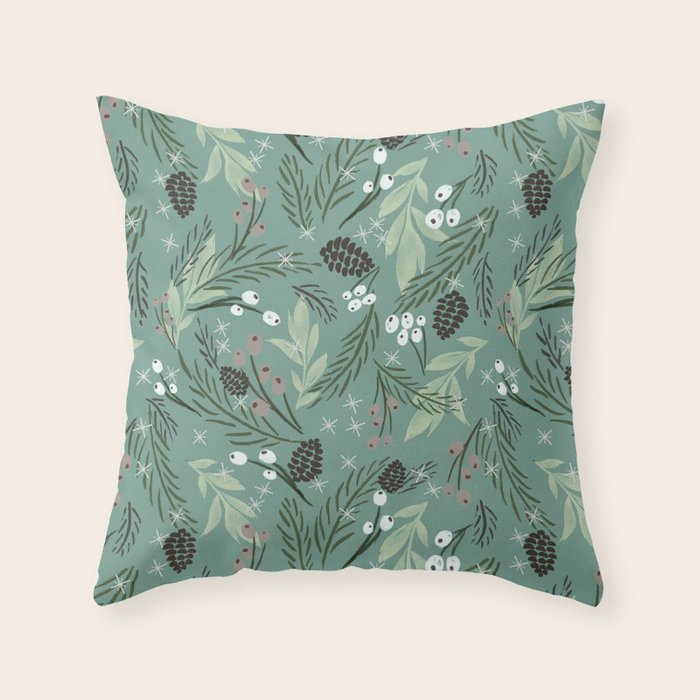 Christmas Foliage  - Pine Throw Pillow Gallery Image 6