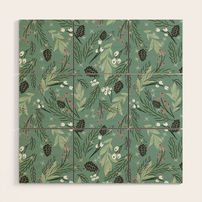 Christmas Foliage  - Pine Wood Wall Art Gallery Image 1
