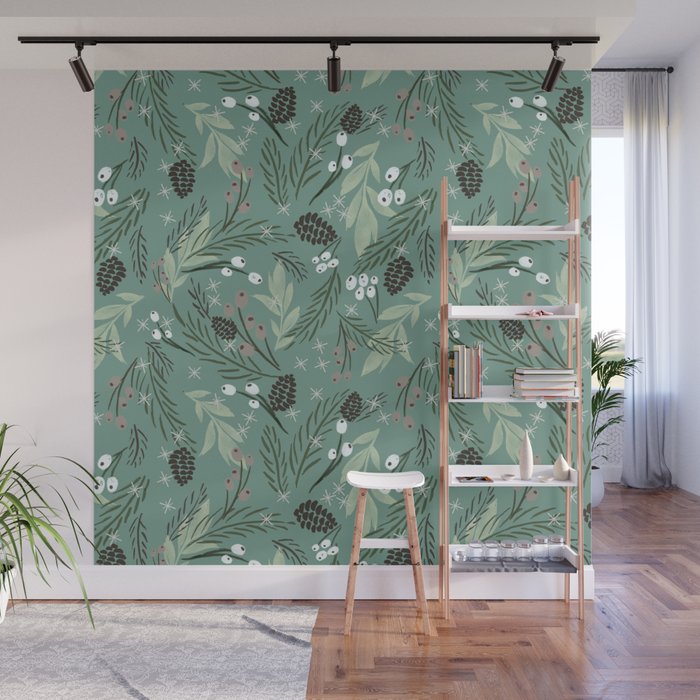 Christmas Foliage  - Pine Wall Mural Gallery Image 1