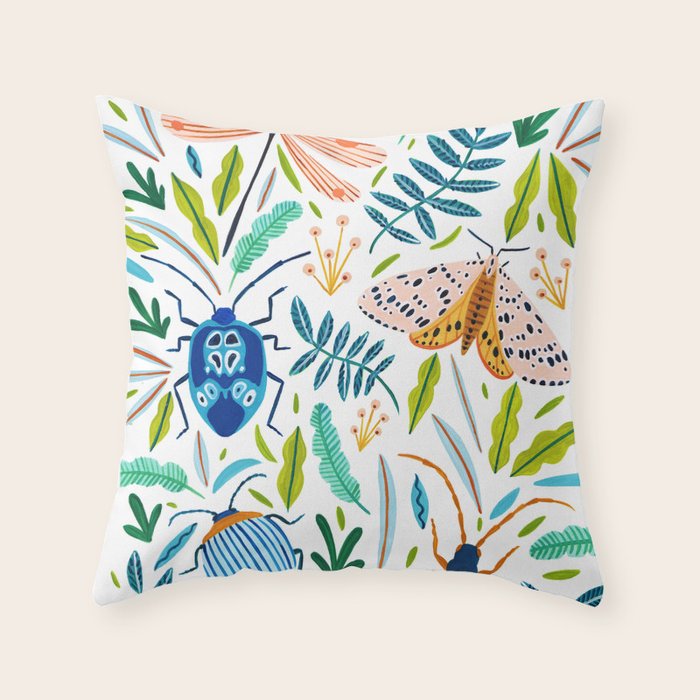 Bugs Pattern Throw Pillow Gallery Image 6