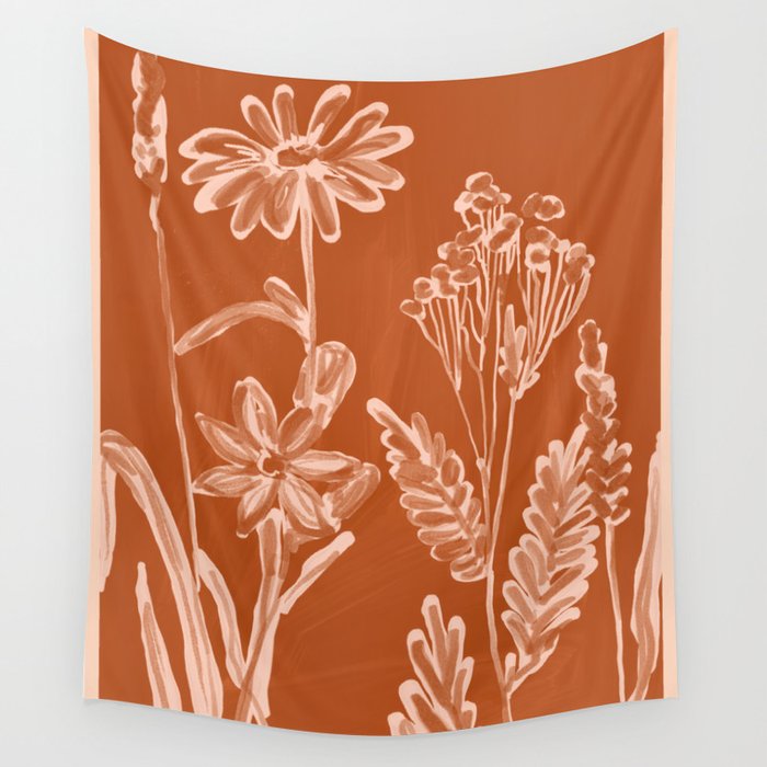 Minimalist wildflowers 2 Wall Tapestry Gallery Image 1
