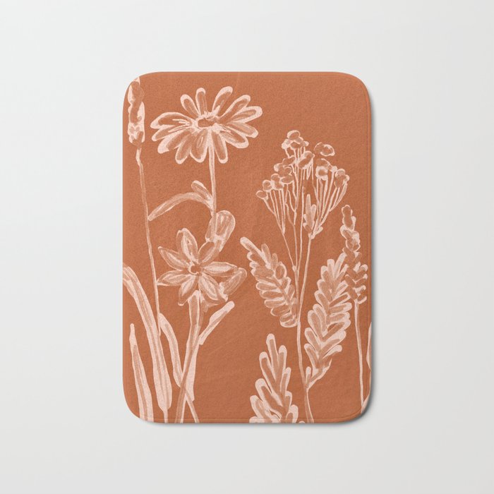 Minimalist wildflowers 2 Bath Mat Gallery Image 1