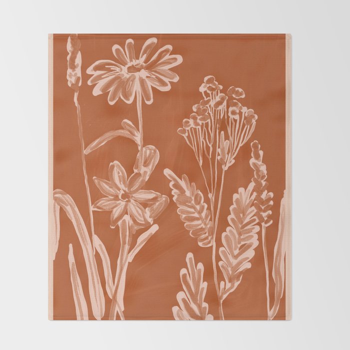 Minimalist wildflowers 2 Throw Blanket Gallery Image 2