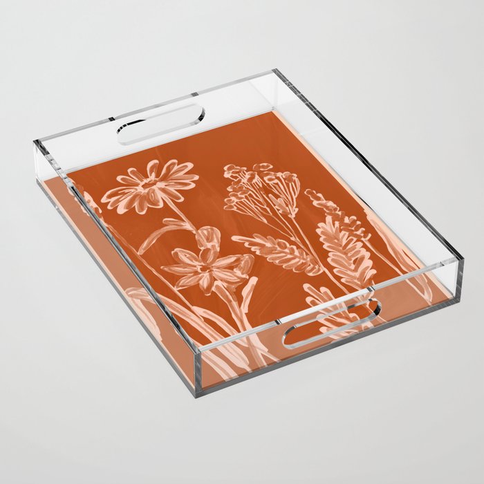 Minimalist wildflowers 2 Acrylic Tray Gallery Image 1