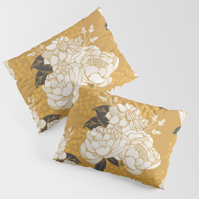 Glam Florals - Gold Pillow Sham Gallery Image 3
