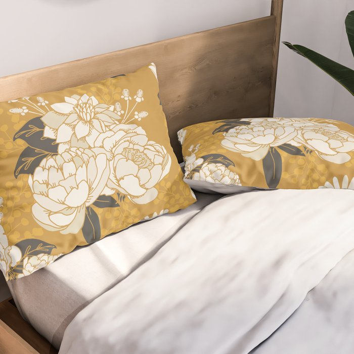 Glam Florals - Gold Pillow Sham Gallery Image 2