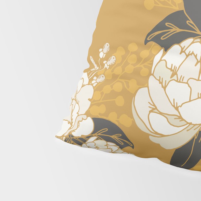 Glam Florals - Gold Pillow Sham Gallery Image 4