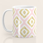 Pink & Gold Ikat Pattern Coffee Mug Gallery Image 3