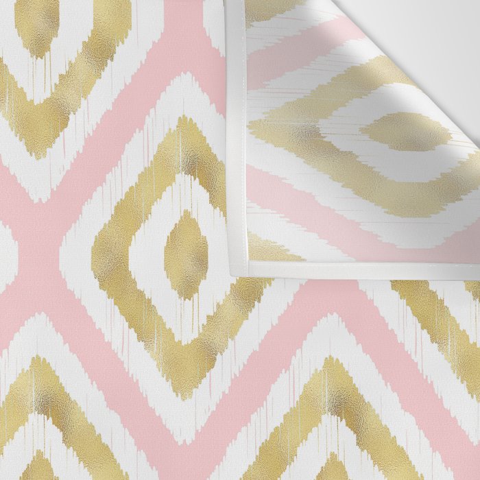 Pink & Gold Ikat Pattern Wall Tapestry Gallery Image 3