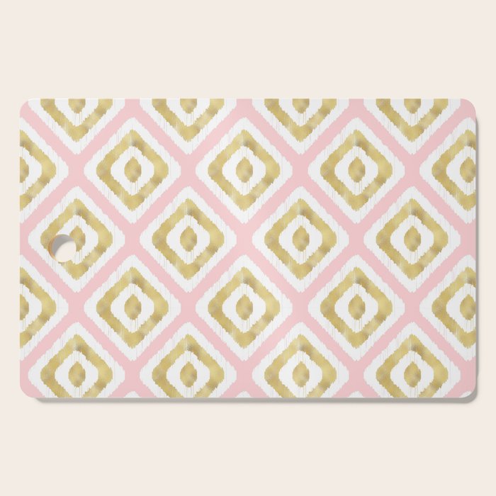 Pink & Gold Ikat Pattern Cutting Board Gallery Image 1