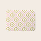 Pink & Gold Ikat Pattern Bath Mat Gallery Image 1
