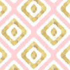 Pink & Gold Ikat Pattern Coffee Mug Gallery Image 2