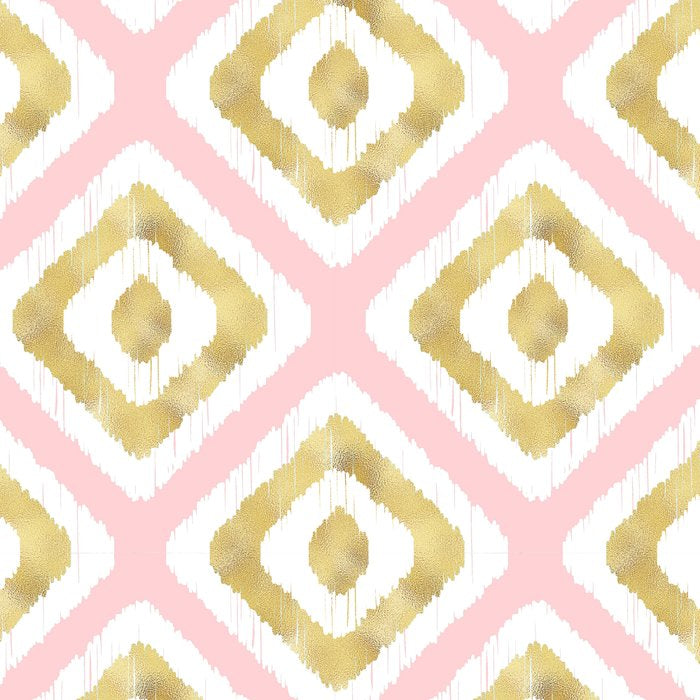 Pink & Gold Ikat Pattern Coffee Mug Gallery Image 2