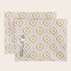 Pink & Gold Ikat Pattern Placemat Gallery Image 1