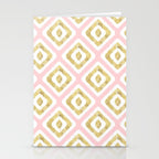 Pink & Gold Ikat Pattern Stationery Card Gallery Image 2