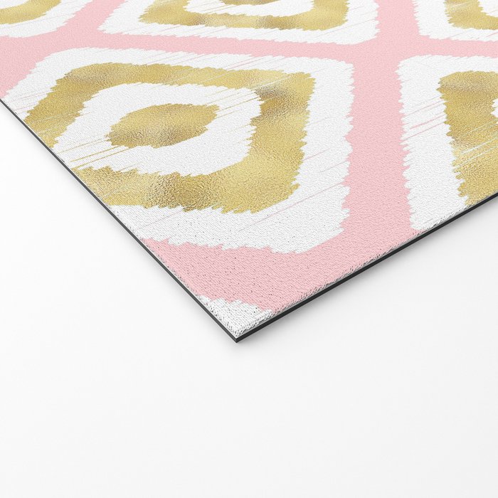 Pink & Gold Ikat Pattern Welcome Mat Gallery Image 2