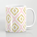 Pink & Gold Ikat Pattern Coffee Mug Gallery Image 1