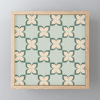 Flower check blue green Mini Art Print Gallery Image 1