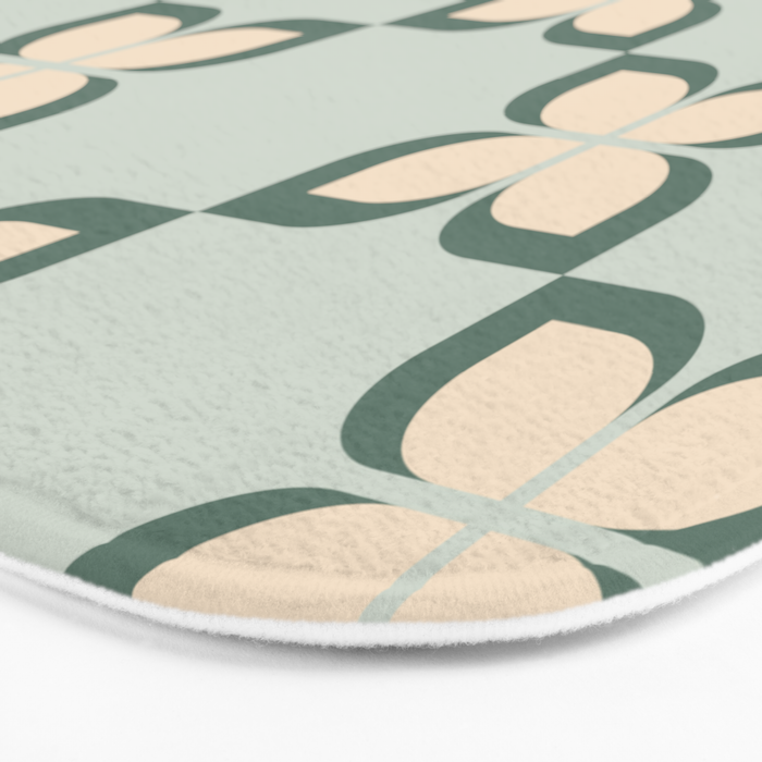 Flower check blue green Bath Mat Gallery Image 3
