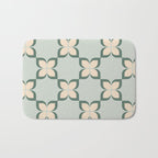 Flower check blue green Bath Mat Gallery Image 1