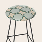 Flower check blue green Stool Gallery Image 2