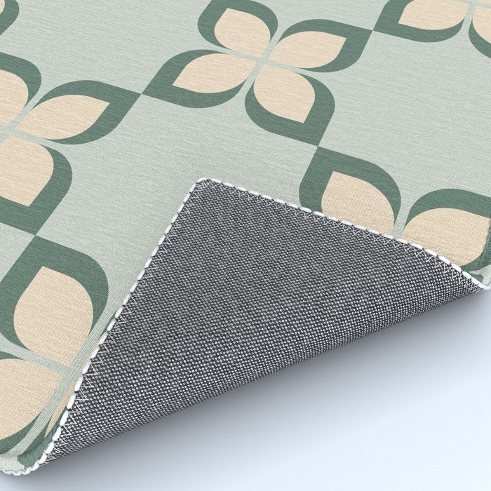 Flower check blue green Rug Gallery Image 4