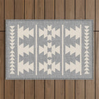 Southwestern Pattern 131 Gray and Beige Outdoor Rug Gallery Image 1