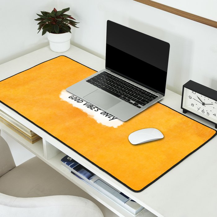 Good Vibes Only: Yellow Canvas Edition Desk Mat Gallery Image 2