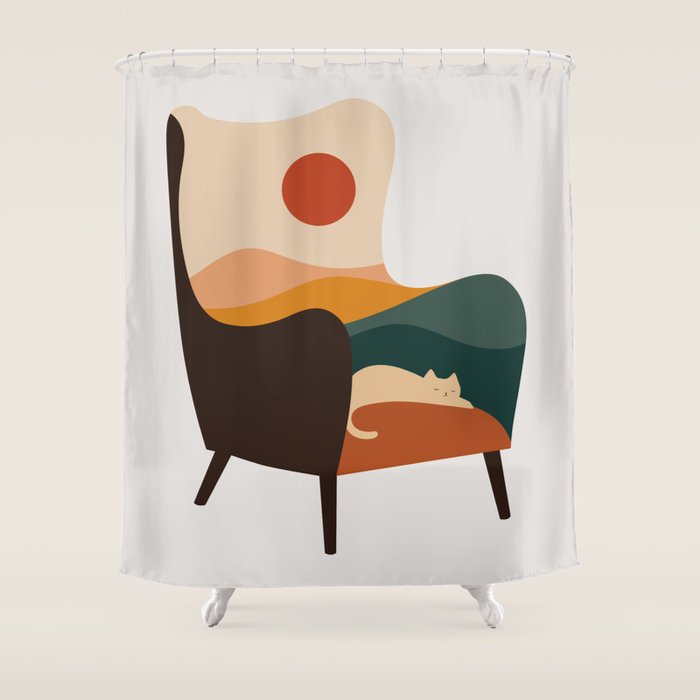 Cat Landscape 75 Shower Curtain Gallery Image 1