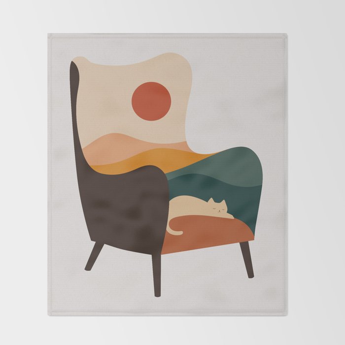 Cat Landscape 75 Throw Blanket Gallery Image 2