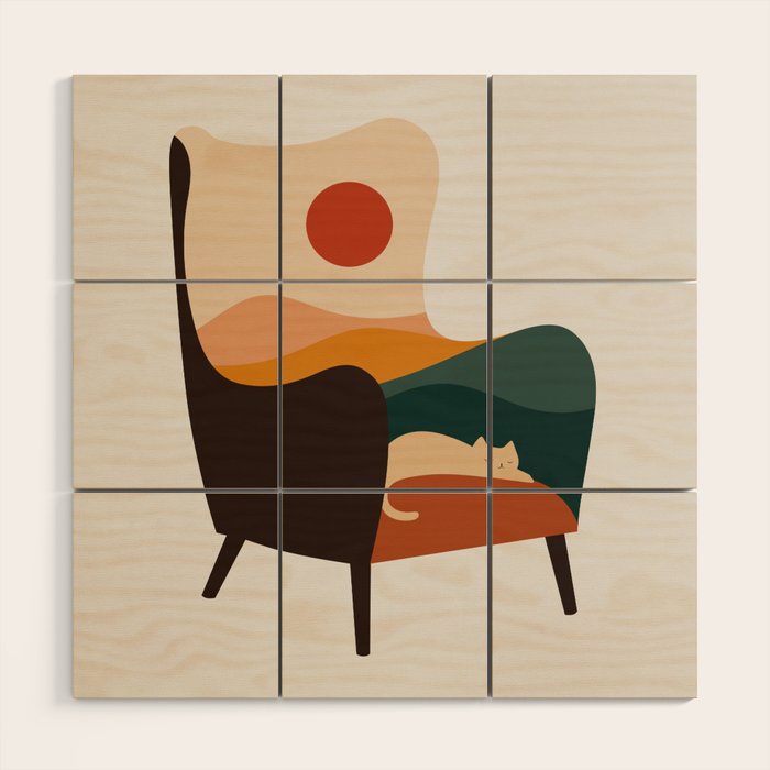 Cat Landscape 75 Wood Wall Art Gallery Image 1
