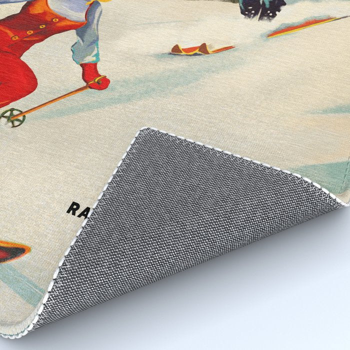 "Apres" Retro Pinup Ski Art Rug Gallery Image 4