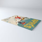 "Apres" Retro Pinup Ski Art Rug Gallery Image 3