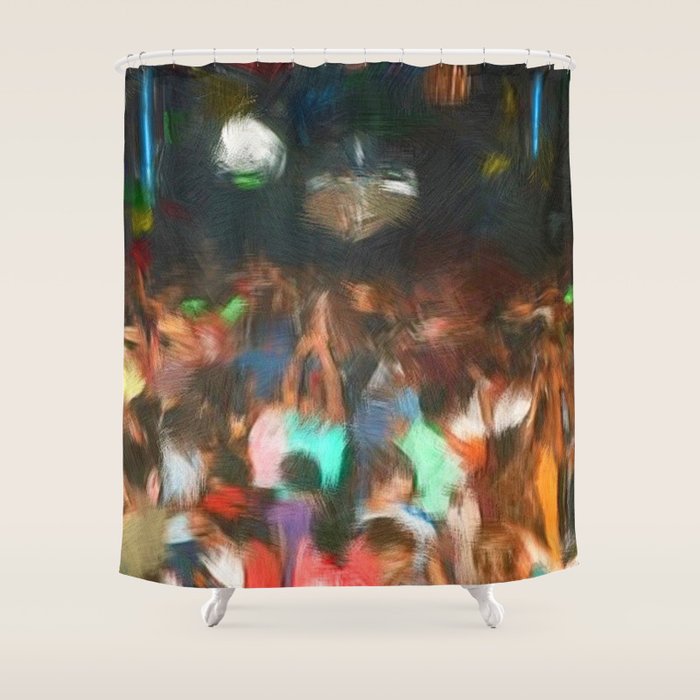 'Jubilant Harlem, Durham Armory; Dance Belongs to Everyone' African American portrait painting Shower Curtain Gallery Image 1
