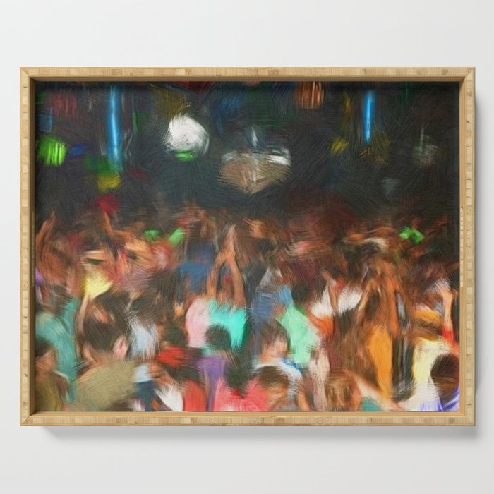 'Jubilant Harlem, Durham Armory; Dance Belongs to Everyone' African American portrait painting Serving Tray Gallery Image 1