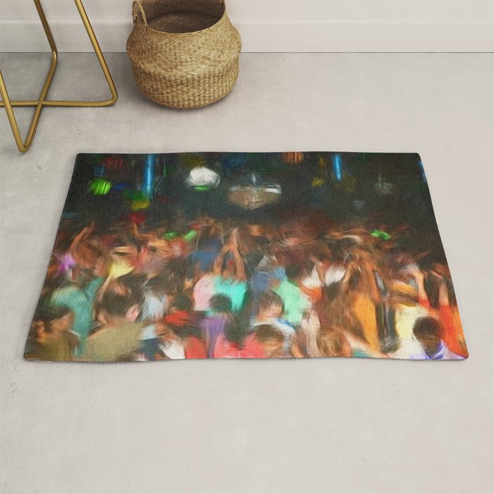 'Jubilant Harlem, Durham Armory; Dance Belongs to Everyone' African American portrait painting Rug Gallery Image 1