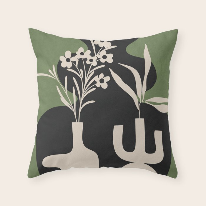 Abstract Blooms 3 Throw Pillow Gallery Image 1