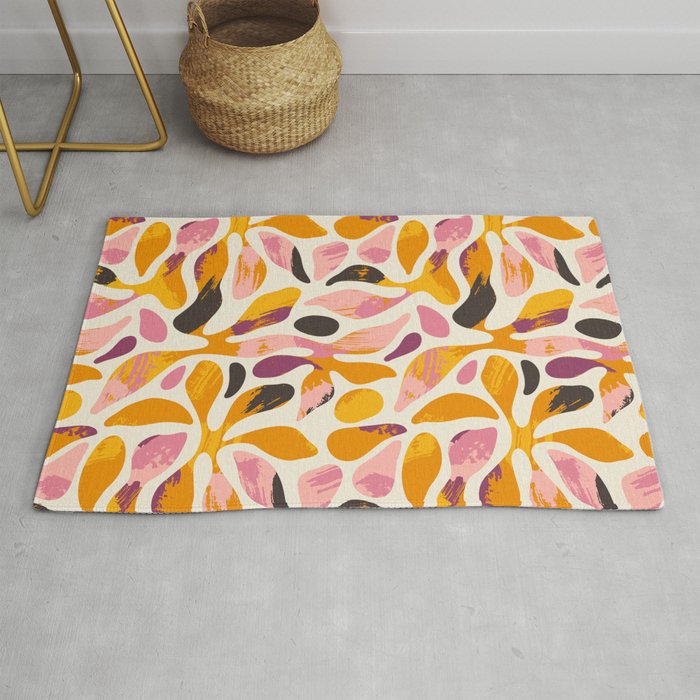 Abstract colorful flower art pattern Rug Gallery Image 1