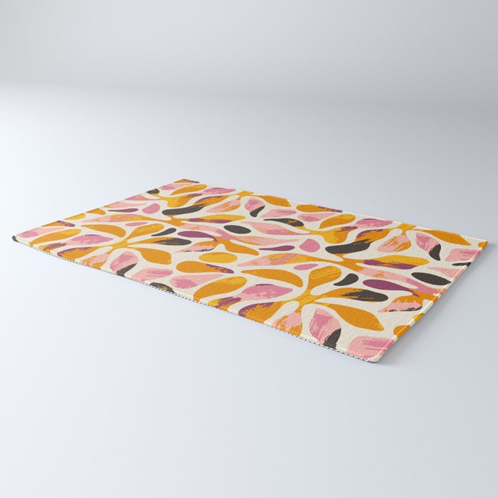 Abstract colorful flower art pattern Rug Gallery Image 3