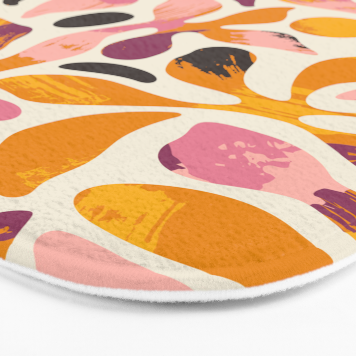 Abstract colorful flower art pattern Bath Mat Gallery Image 3