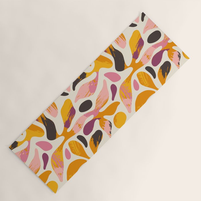 Abstract colorful flower art pattern Yoga Mat Gallery Image 1