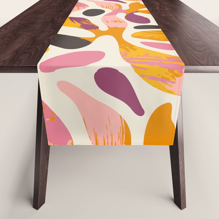 Abstract colorful flower art pattern Table Runner Gallery Image 1