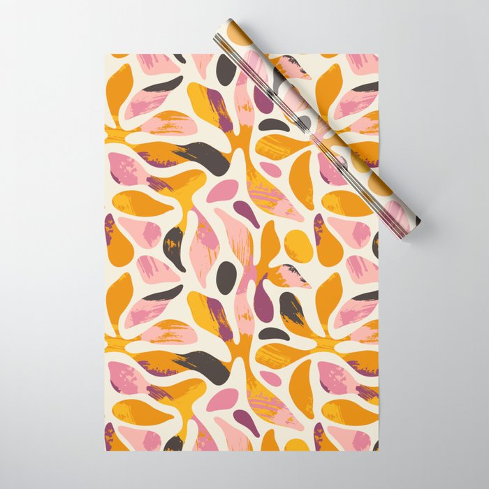 Abstract colorful flower art pattern Wrapping Paper Gallery Image 1
