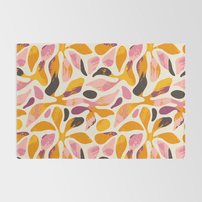 Abstract colorful flower art pattern Rug Gallery Image 2