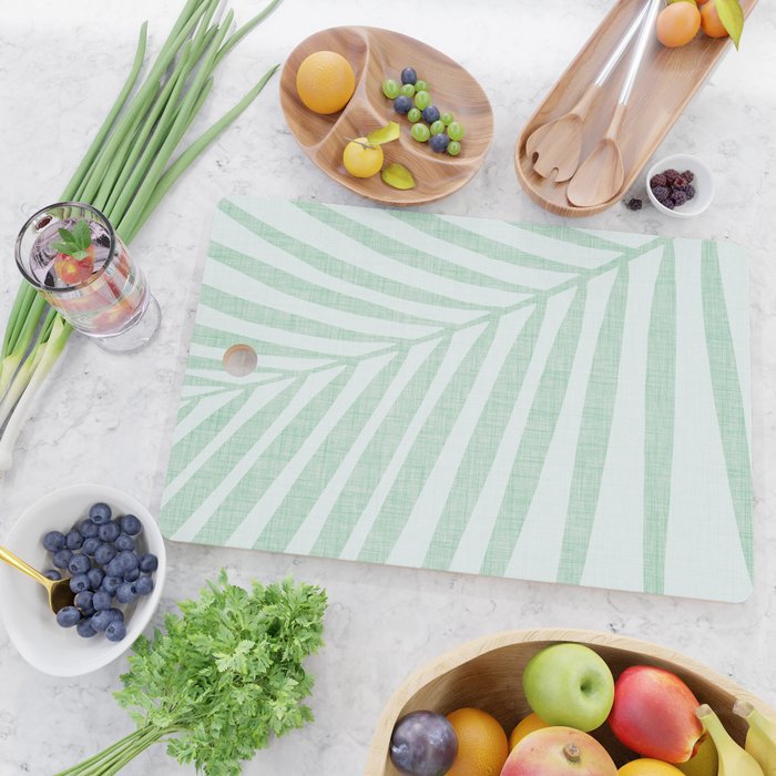 Mint Green Minimal Palm Silhouette Cutting Board Gallery Image 2