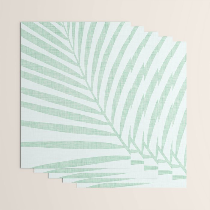 Mint Green Minimal Palm Silhouette Wrapping Paper Gallery Image 3